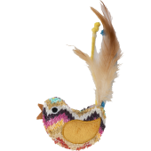 Играчка за котки Flamingo Klora Bird Mix 16 см – птичка с котешка трева и пера